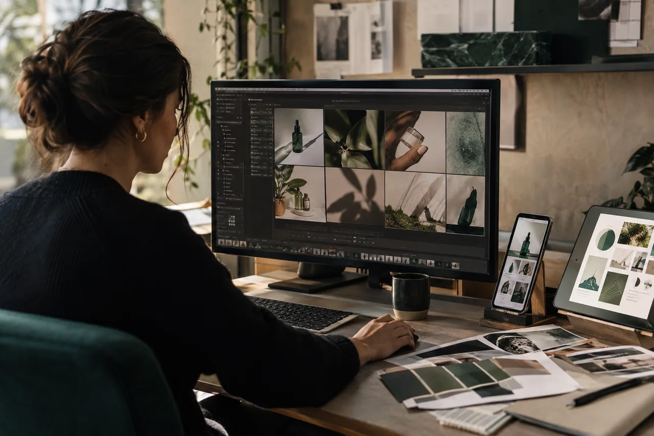 Planning advertising creative and customer acquisition at a marketing workstation